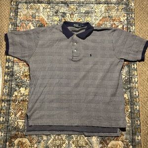 Polo by Ralph Lauren Navy and White Checkered Polo Shirt